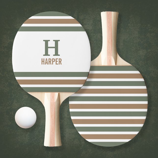 Pala De Ping Pong Monograma moderno estriado (Subido por el creador)