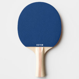 Pala De Ping Pong Monograma negro de cuero azul de lujo