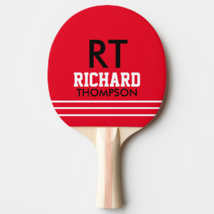 Pala De Ping Pong Monograma (nombre + iniciales) Rojo