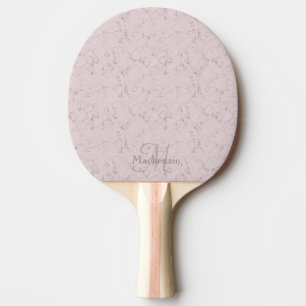 Pala De Ping Pong Monograma Nombre personalizado Patrón de mármol gr