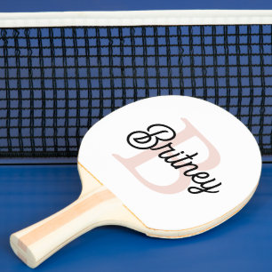 Pala De Ping Pong Monograma personalizado moderno y nombre Pastel ro