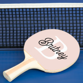 Pala De Ping Pong Monograma personalizado moderno y nombre Pastel ro