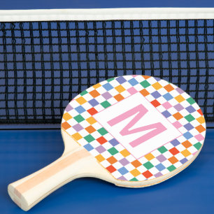 Pala De Ping Pong Monograma personalizado  paleta de Ping Pong cuadr