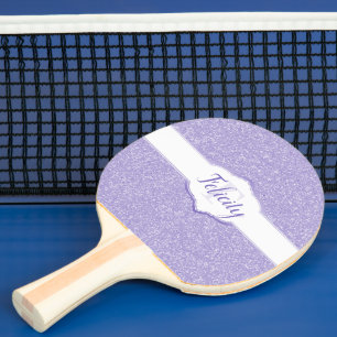 Pala De Ping Pong Monograma púrpura Purpurina Ping Pong Paddle