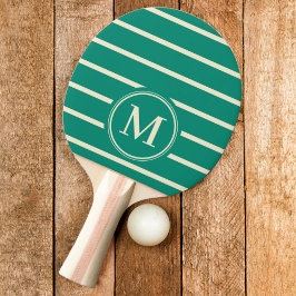 Pala De Ping Pong Monograma rayado Aqua Beach Breeze Color