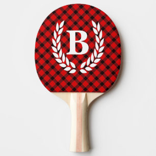 Pala De Ping Pong Monograma Red Buffalo Check Ping Pong Paddle