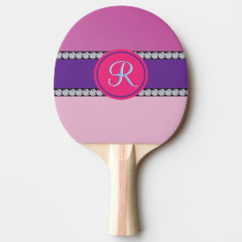 Pala De Ping Pong Monograma rosa magenta