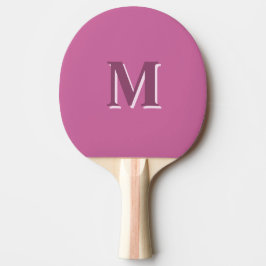 Pala De Ping Pong monograma rosa sólido vívido,