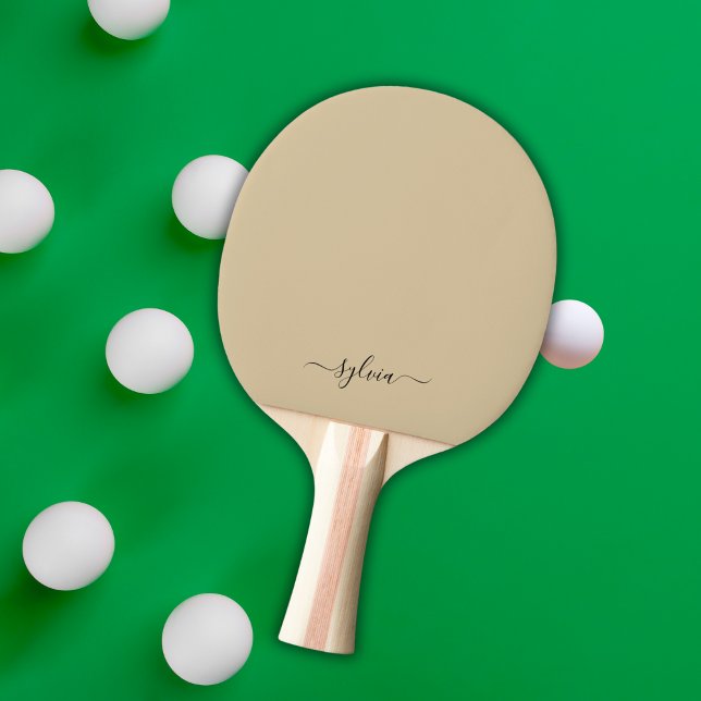 Pala De Ping Pong Monograma Rubor Dusty Yellow Modern Girly (Dusty Yellow Monogram Ping Pong Paddle
)
