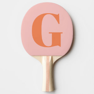 Pala De Ping Pong Monograma simple negrita simple personalizado rosa