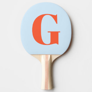 Pala De Ping Pong Monograma simple y audaz personalizado en suave az