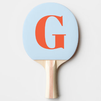 Pala De Ping Pong Monograma simple y audaz personalizado en suave az