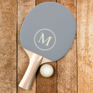 Pala De Ping Pong Monograma sólido de estufa gris color