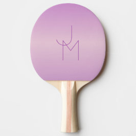 Pala De Ping Pong Monograma único superpuesto | Lavanda suave rosa