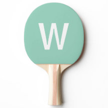 monograma verde claro y blanco Bola de Ping Pong
