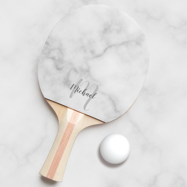 Pala De Ping Pong Monograma y nombre de guión personalizado (Subido por el creador)