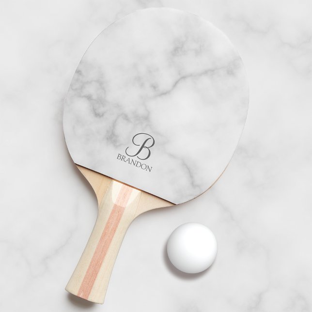 Pala De Ping Pong Monograma y nombre de guión personalizado clásico (Subido por el creador)
