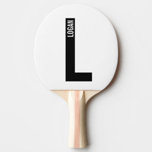 Pala De Ping Pong Monograma y nombre negrita personalizado moderno