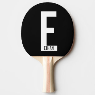Pala De Ping Pong Monograma y nombre negrita personalizado moderno