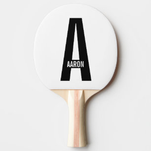 Pala De Ping Pong Monograma y nombre negrita personalizado moderno