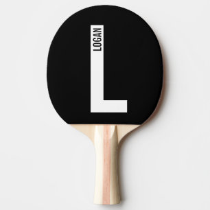 Pala De Ping Pong Monograma y nombre negrita personalizado moderno