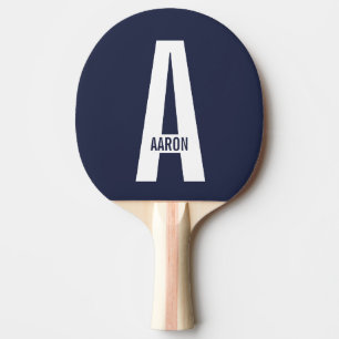 Pala De Ping Pong Monograma y nombre negrita personalizado moderno