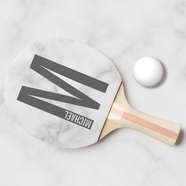 Pala De Ping Pong Monograma y nombre negrita personalizado moderno (Subido por el creador)