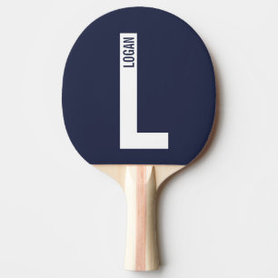 Pala De Ping Pong Monograma y nombre negrita personalizado moderno