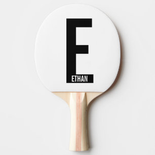 Pala De Ping Pong Monograma y nombre negrita personalizado moderno