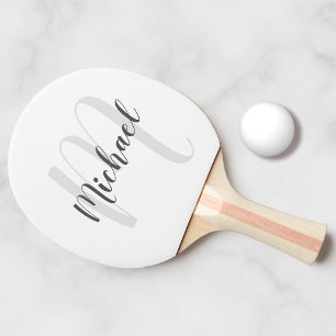 Pala De Ping Pong Monograma y nombre personalizados