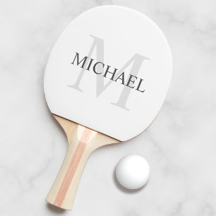 Pala De Ping Pong Monograma y nombre personalizados clásicos