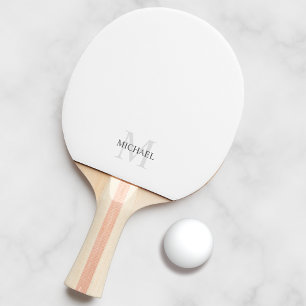 Pala De Ping Pong Monograma y nombre personalizados clásicos