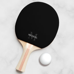 Pala De Ping Pong Monograma y nombre personalizados clásicos