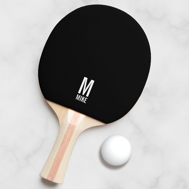 Pala De Ping Pong Monograma y nombre personalizados modernos (Subido por el creador)
