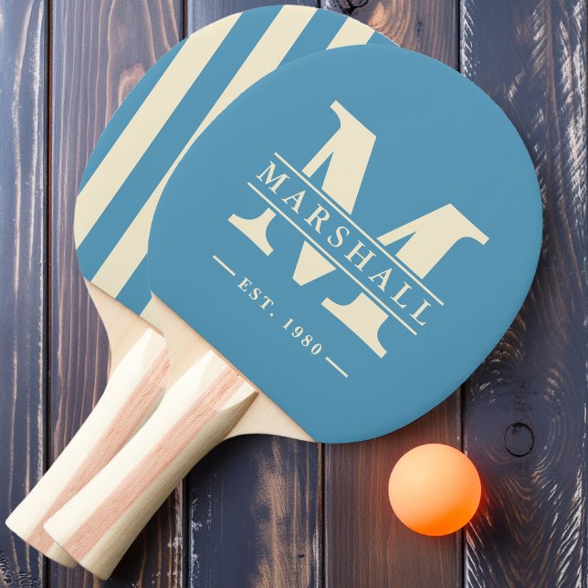 Pala De Ping Pong Monograma y nombre superposición de banda de polo  (Subido por el creador)