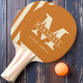 Pala De Ping Pong Monograma y nombre superpuesto Correa de polo Miel