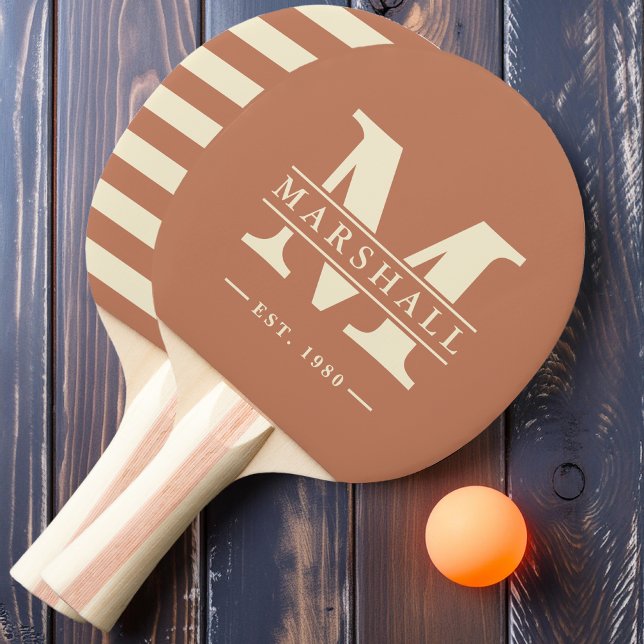 Pala De Ping Pong Monograma y nombre superpuesto Polo Palo Rosa (Subido por el creador)