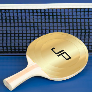 Pala De Ping Pong Monogramed Elegant Template Glamorous Gold