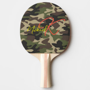 Pala De Ping Pong Monogrammed Camo Ping Pong Paddle - Regalo de papá