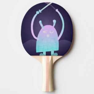 Pala De Ping Pong Monstruo Azul Pequeño y Lindo
