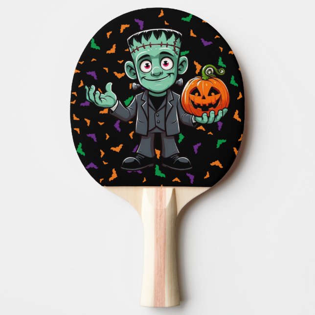 Pala De Ping Pong Monstruo de Frankenstein animado y lindo (Anverso)