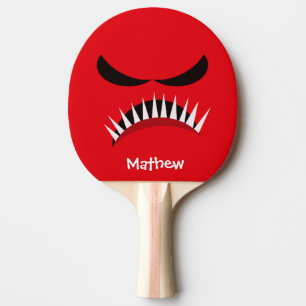 Pala De Ping Pong Monstruo enojado con los males de ojo y los