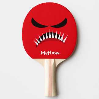 Pala De Ping Pong Monstruo enojado con los males de ojo y los