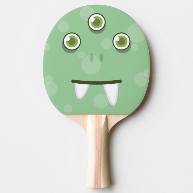 Pala De Ping Pong Monstruo verde cara Ping Pong Paddle (Anverso)