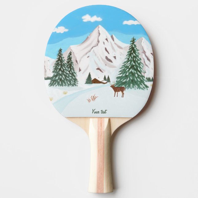 Pala De Ping Pong Montañas de nieve Ping Pong Paddle (Anverso)