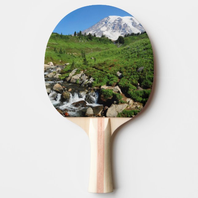 Pala De Ping Pong Monte Rainier, cascada, cubierto de nieve (Anverso)