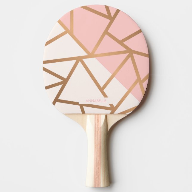 Pala De Ping Pong Mosaico de oro Rosa (Anverso)