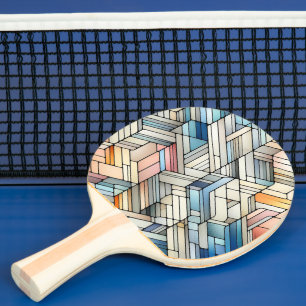 Pala De Ping Pong Mosaico Geométrico