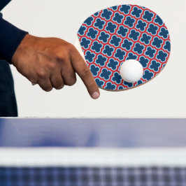 Pala De Ping Pong Mosaicos marroquíes azules y rojos, Entramado, Cua