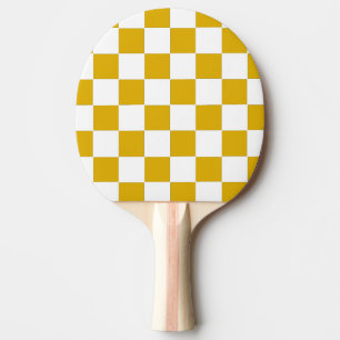 Pala De Ping Pong Mostaza amarilla y blanca a cuadros